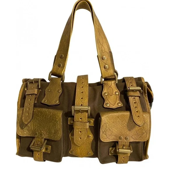 Mulberry roxanne vintage metallic brown. Canvas handbag - Picture 1 of 9